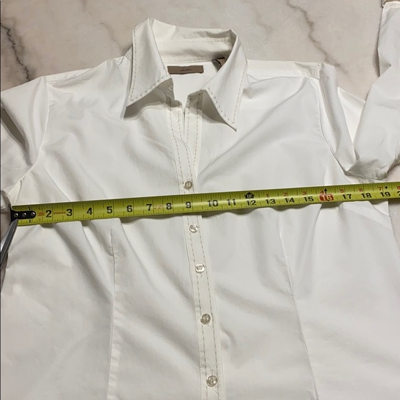 i.e. White Button-Up Blouse w/Cuff Sleeves  -14 - Picture 13 of 14